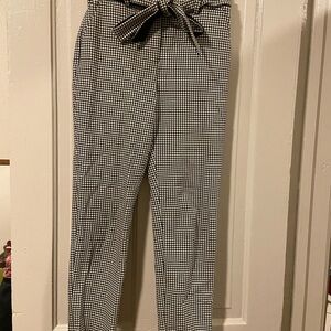 White House Black Market The Tapered Ankle Black & White Checkered Pants